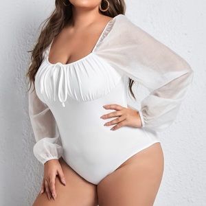 White Shein Bodysuit 1X (14) - New!